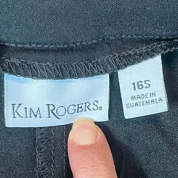 Kim Rogers Short Black Pull-On Pants 16S - Picture 7 of 8
